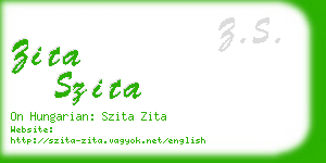 zita szita business card